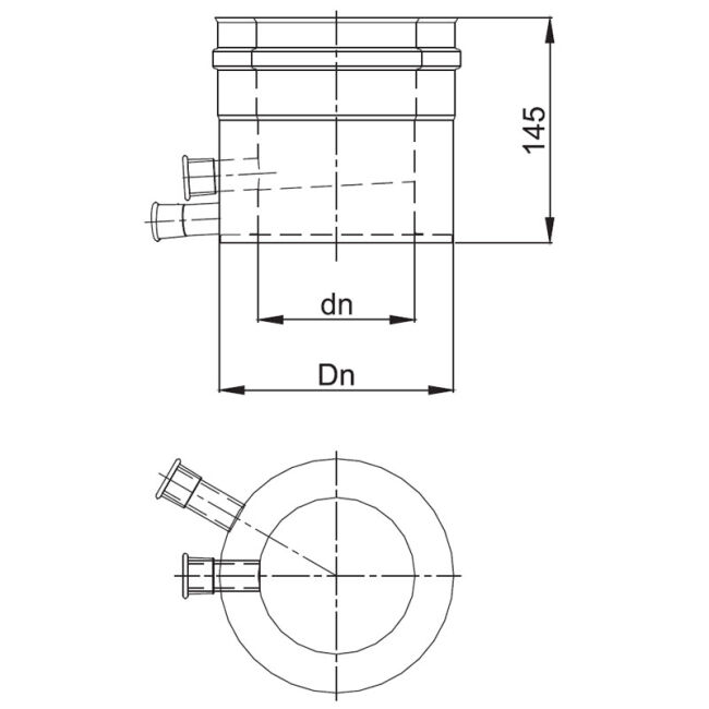 Luft Abgas System konzentrisch Kondensatschale DN 80/125