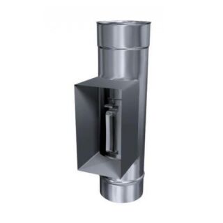 Edelstahlschornstein einwandig 0,5mm Prüföffnung KPR 180 x 120 + Tür + Kastenverl. 100 mm