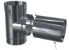 Edelstahlschornstein einwandig 0,5mm T-Stück kurz mit Verlängerung TR PF DN 130