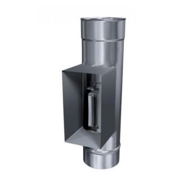 Edelstahlschornstein einwandig 0,5mm Prüföffnung mit Klappe KPR FU 120 x 180 DN 100