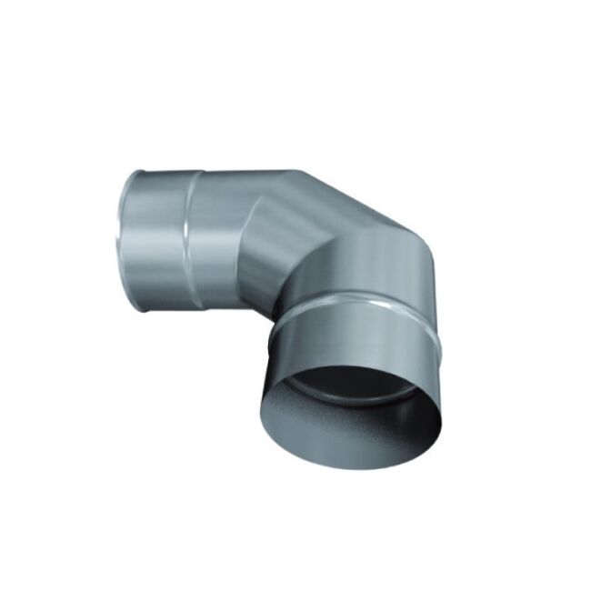 Edelstahlschornstein einwandig 0,5mm Bogen 90° starr DN 120