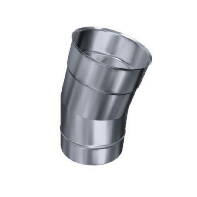 Edelstahlschornstein einwandig 0,5mm Bogen 15° SKS starr DN 80