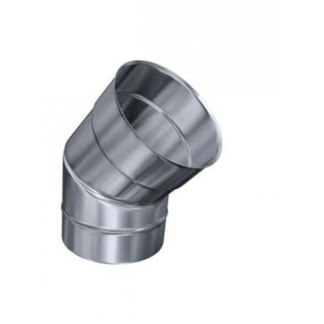 Edelstahlschornstein einwandig 0,5mm Bogen 45° SKS starr DN 80
