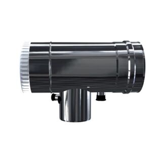 Luft Abgas System konzentrisch T-Stück 90° mit Revisionsöffnung DN 80/125 Reduzierter Abzweig DN 60/100 lackiert 2AFKRRPS908060M
