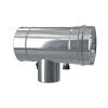 Luft Abgas System konzentrisch T-Stück 90° mit Revisionsöffnung, Kondensatableiter und Messstutzen DN 80/125 Reduzierter Abzweig DN 60/100 lackiert