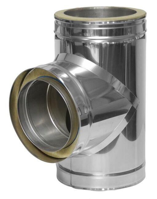 DINAK Edelstahlschornstein T-Stück 90º DW Ø150