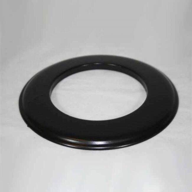 Wand-Rosette weit DN 120 mm, High-Quality-Line schwarz glänzend emailliert