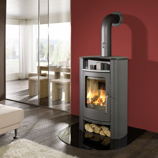 Kaminofen Koppe Caron Aqua, wasserführend Korpus schwarz 8 kW