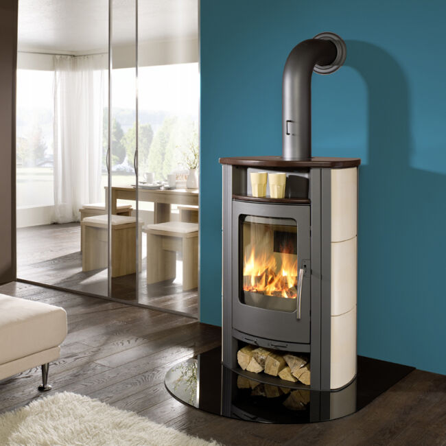 Kaminofen Koppe Caron Aqua, wasserführend Korpus schwarz 8 kW