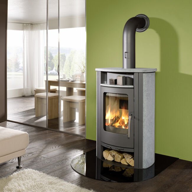 Kaminofen Koppe Caron Aqua, wasserführend Serpentinstein 10,5 kW