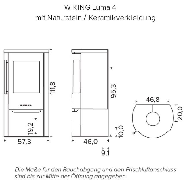 Wiking Ofen Luma 4 mit Natursteinverkleidung