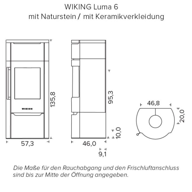 Wiking Ofen Luma 6 mit Natursteinverkleidung