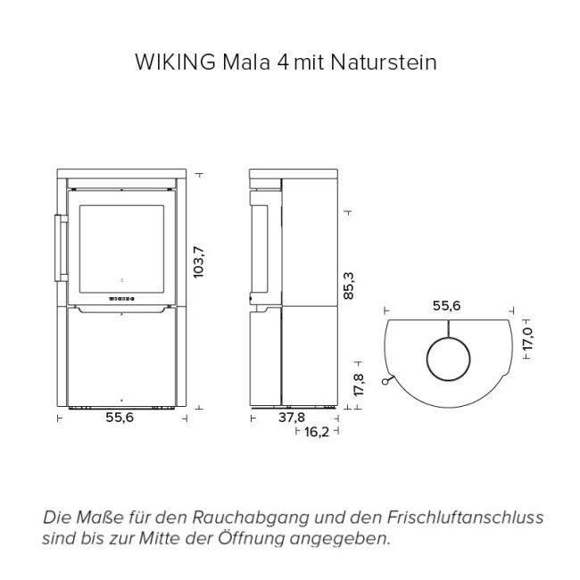 Wiking Ofen Mala 4 mit Natursteinverkleidung