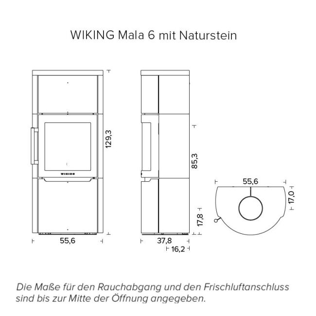 Wiking Ofen Mala 6 mit Natursteinverkleidung
