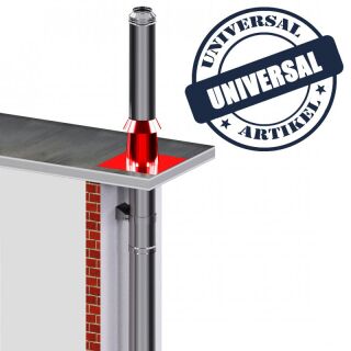 DINAK Edelstahlschornstein Flachdachabdeckung + WK DW 