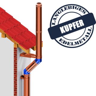 DINAK Kupferschornstein Inspektionswinkel 87 Grad DW