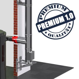 Edelstahlschornstein 1,0mm Premium Übergang EW 0 DW
