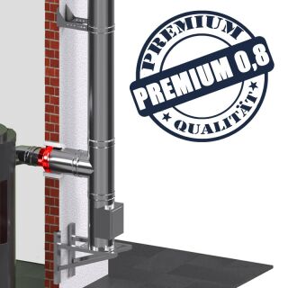 Edelstahlschornstein 0,8mm Premium Übergang DW Endstück EW