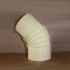 Bogen 45° DN 100 mm gerippt mit Reinigungsöffnung, High-Quality-Line beige emailliert