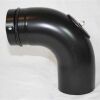 Bogen 45° DN 130 mm glatt mit Reinigungsöffnung, High-Quality-Line schwarz glänzend