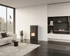 Kaminofen Lotus 2080 Grundmodell mit Specksteinseiten inklusive Warmhaltefach 2280 Farbe grau