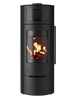Kaminofen Drooff Aprica 2 Cook Stahl schwarz 4,3 kW mit Holzfachtür Raumluftunabhängig RLU
