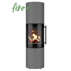 Drooff Kaminofen BRUNELLO 2 L Groove StilBeton basalt / Stangengriff inkl. fire+ Abbrandsteuerung