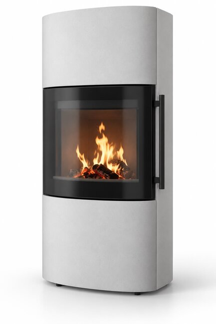 Drooff Kaminofen Catania 6 kw StilBeton cream mit Stangengriff