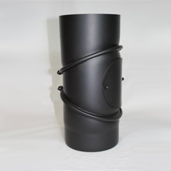Ofenrohr-Bogen DN 150 mm, 3tlg. verstellbar 0°-90° mit Reinigungsöffnung, Senotherm schwarz #310