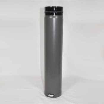 Pelletofen Fix-Rohr verstellbar 500 mm, gussgrau emailliert