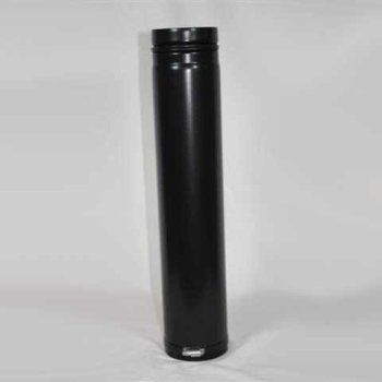 Pelletofen Fix-Rohr verstellbar 750 mm, matt schwarz emailliert