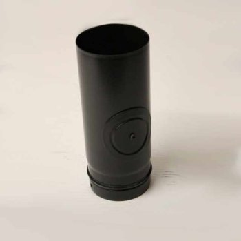 Pellet-Rohr 250 mm mit Revisionsöffnung, matt schwarz emailliert
