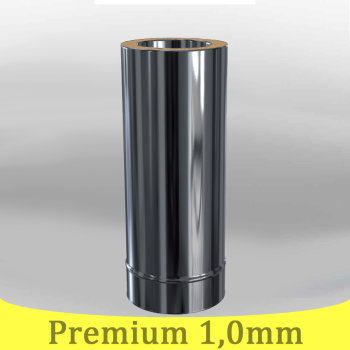 Edelstahlschornstein 1,0mm Premium Längenelement kürzbar 0 500 mm DW 80