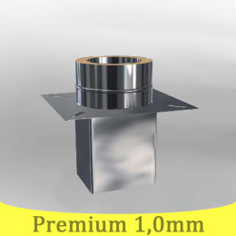 Edelstahlschornstein 1,0mm Premium Grundplatte für Kaminerhöhung, eckig Sondermaß