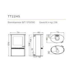 Kaminofen TermaTech TT22HS, schwarz