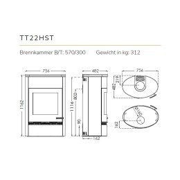 Kaminofen TermaTech TT22HST, schwarz