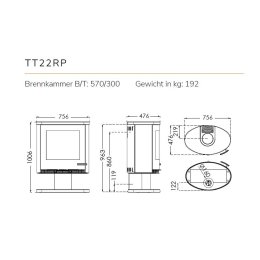 Kaminofen TermaTech TT22RP schwarz