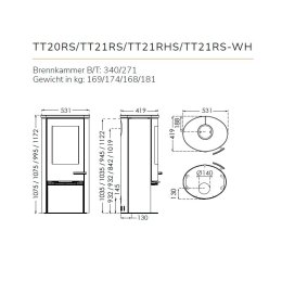 Kaminofen TermaTech TT21RS-WH Porto White