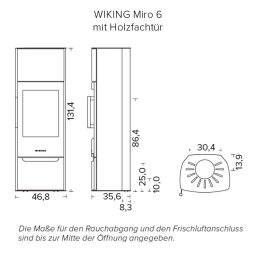 Wiking Ofen Miro 6 Stahl mit Holzfachtür, optional Wärmespeicher