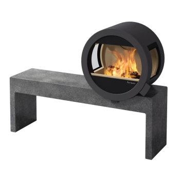 Nordpeis Kaminofen Me Bank Kamin rechts mit Seitenscheiben ohne Schubladenset