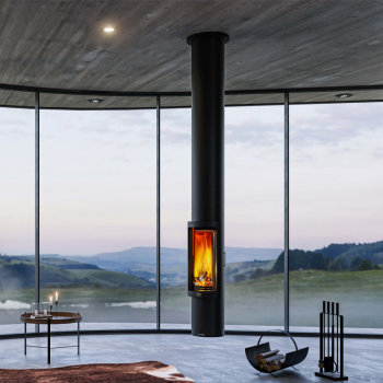 Max Blank Kaminofen Andorrra, Stahl anthrazit, deckenhängend