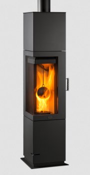 Max Blank Kaminofen München, Stahl anthrazit mit Wärmespeicher