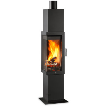 Max Blank Kaminofen Frankfurt, Stahl anthrazit mit Speicherblock