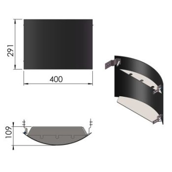 mit Holzfachtür in schwarz